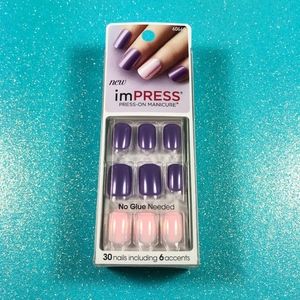Kiss Nails Impress Press On Manicure Purple Pink